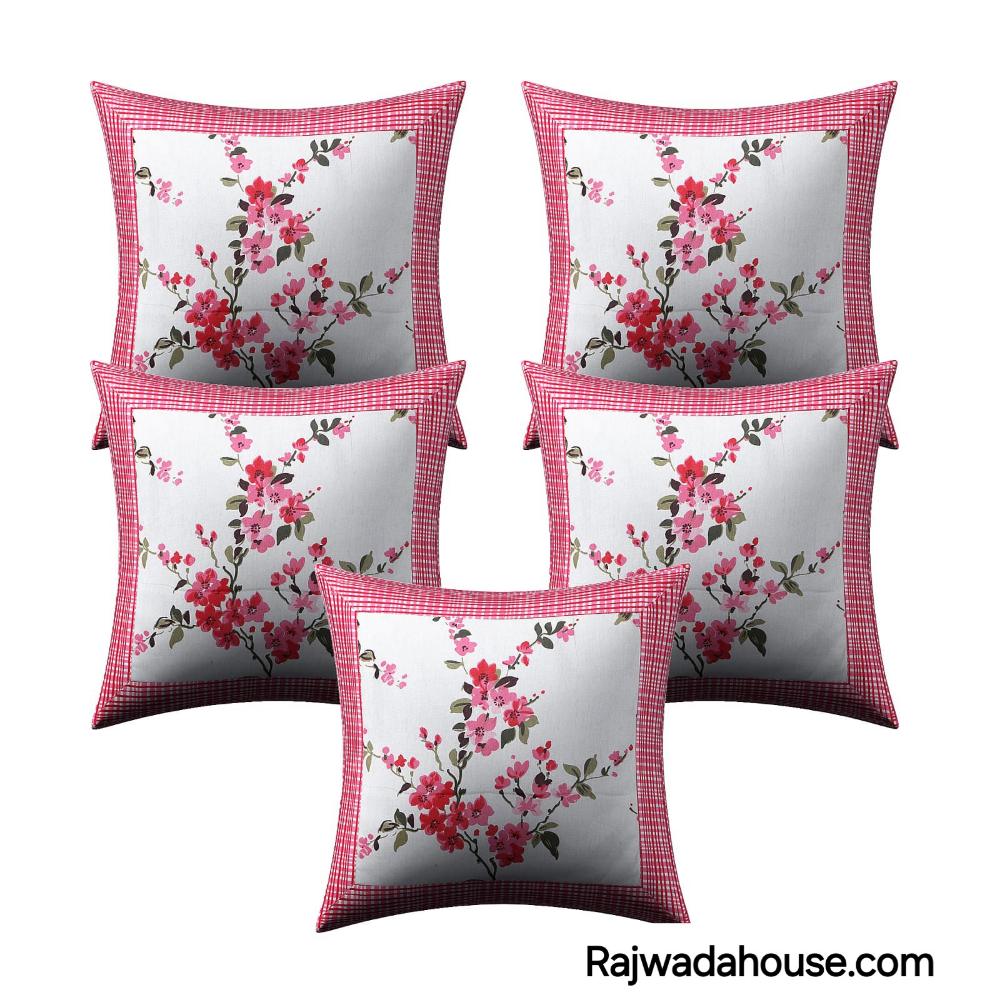 Snowy Quilted Hand Block Cushion Cover