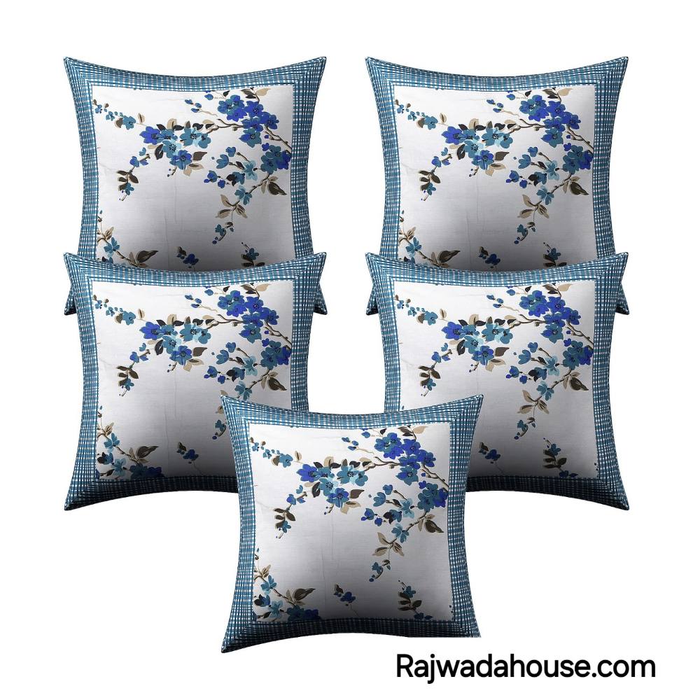 Snowy Quilted Hand Block Cushion Cover