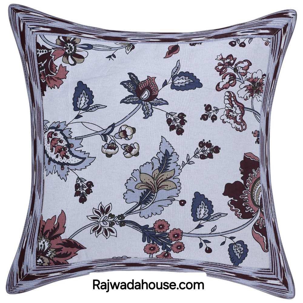 Snowy Quilted Hand Block Cushion Cover