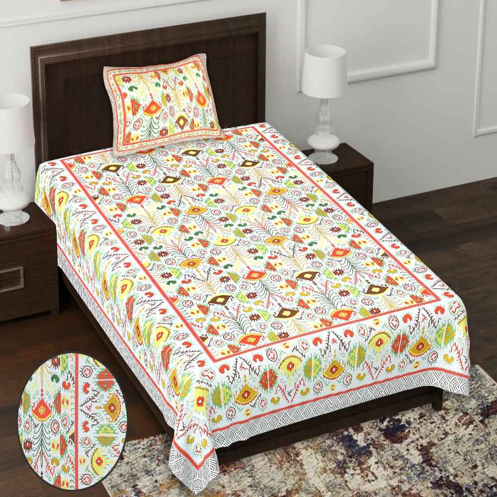Jaipur Print Multicolour Diwan Set