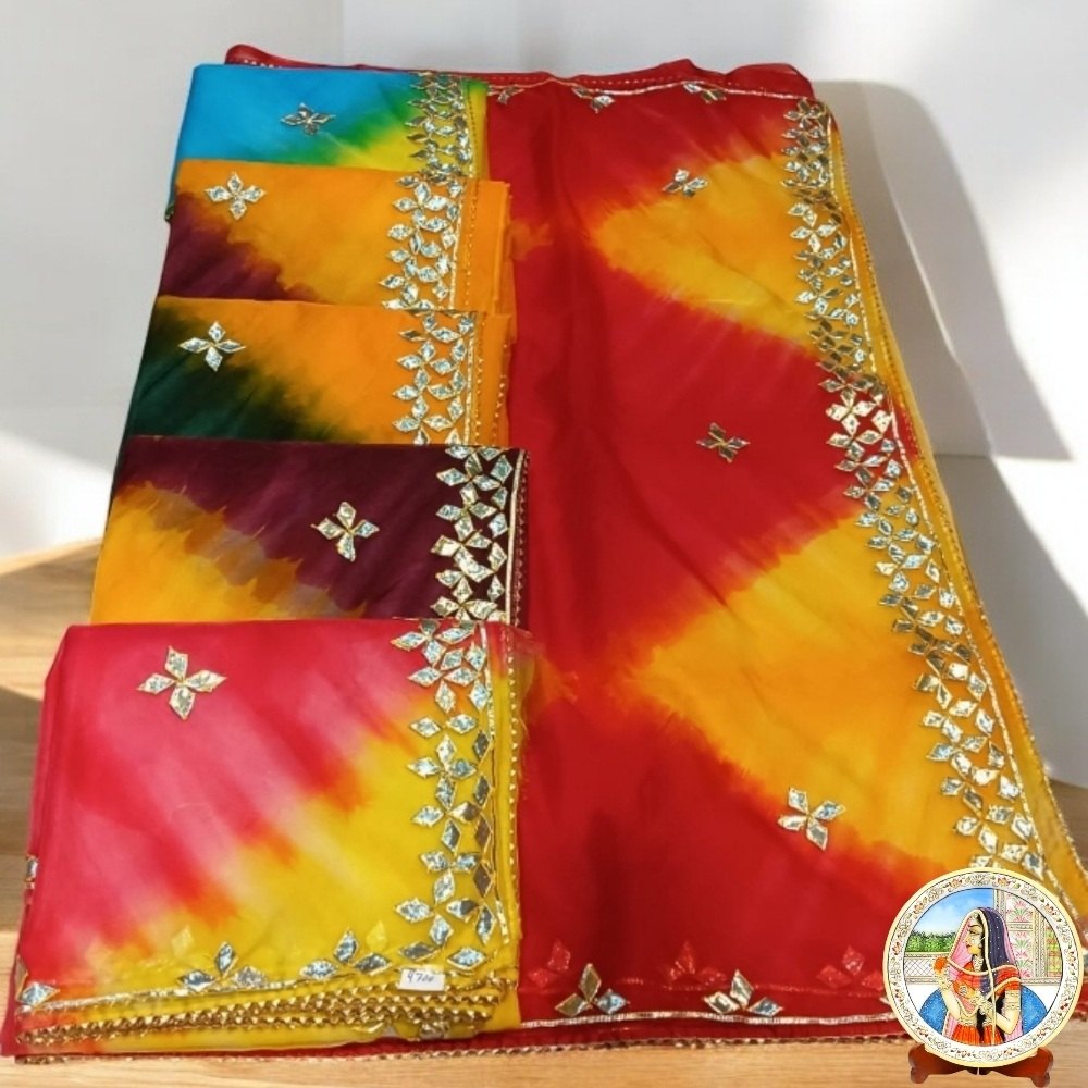 Organza Gotapatti Work Saree With Blouse