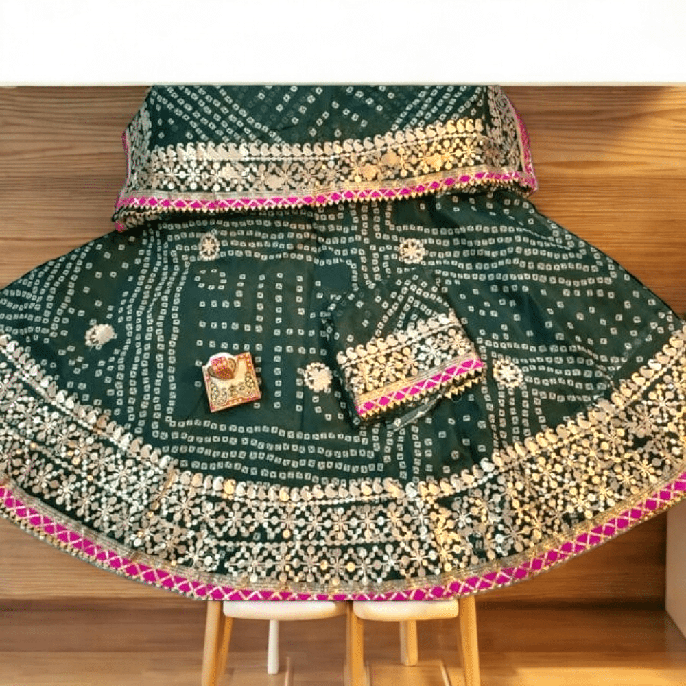 Kota Doriya Bandhej Fabric Lenhnga Kota Fabric Chunni