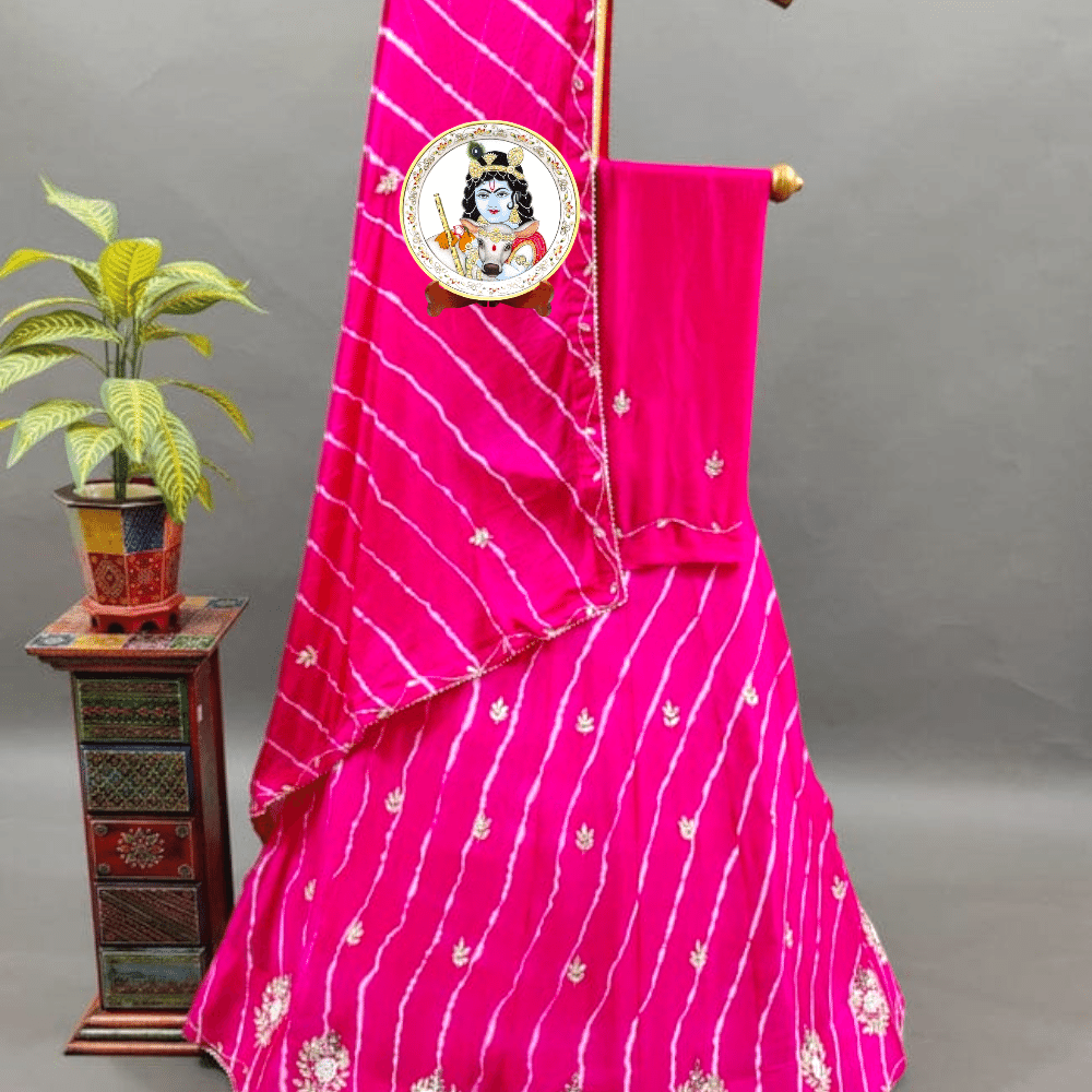 Chinnon Silk with Cutdana Gotapatti Handwork Lahanga Chunri Set