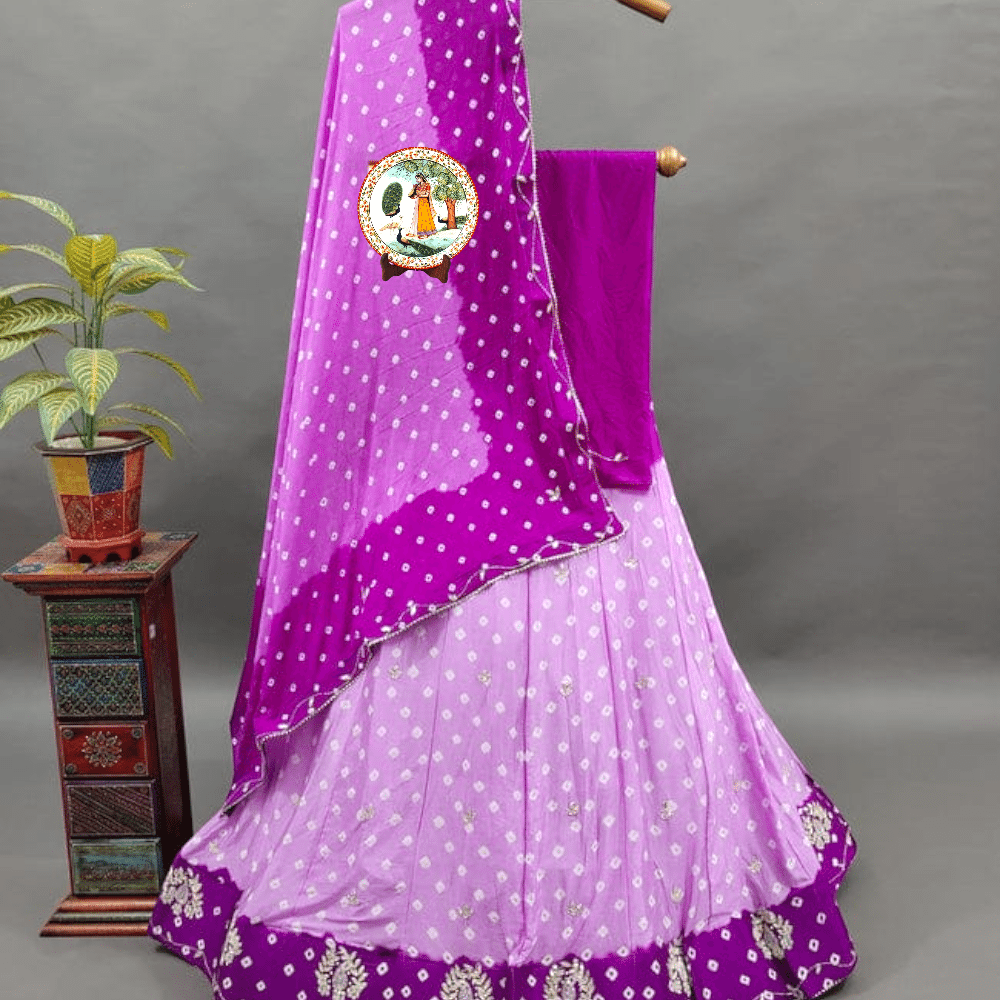 Chinnon Silk with Cutdana work Lahanga Chunri Set