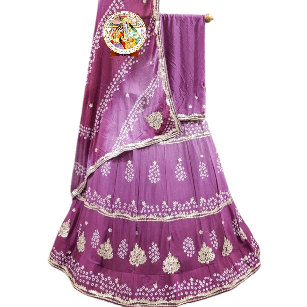 Chinnon Silk with Cutdana Gotapatti Handwork Lahanga Chunri Set